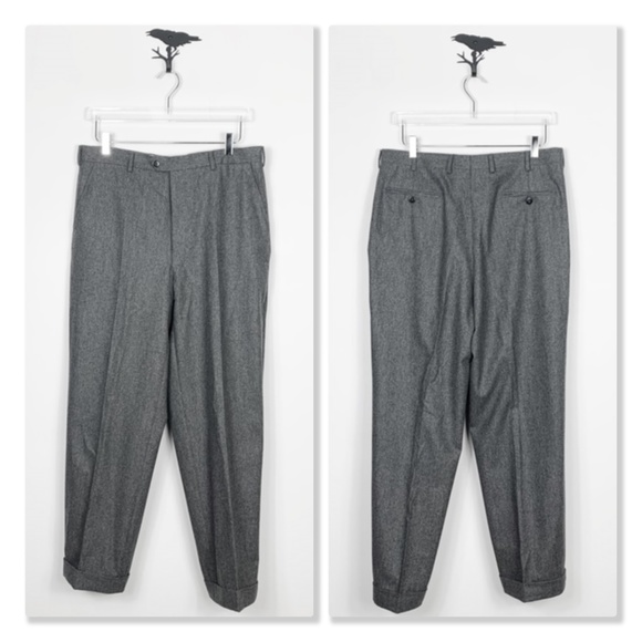 Tessuto Menswear Other - Tessuto Gray 100% Wool Cuffed Dress Pants